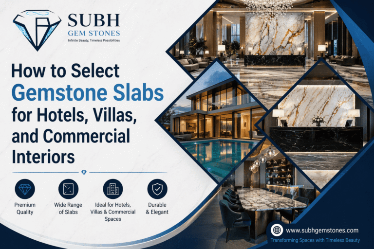 How to Select Gemstone Slabs for Hotels, Villas, and Commercial Interiors