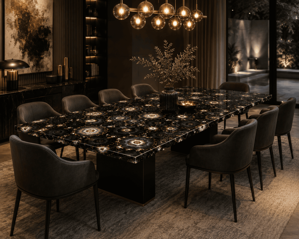 Black Agate Dining Table