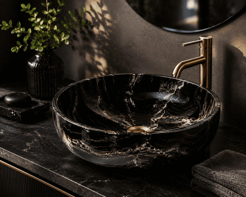 Black Agate Wash Basin