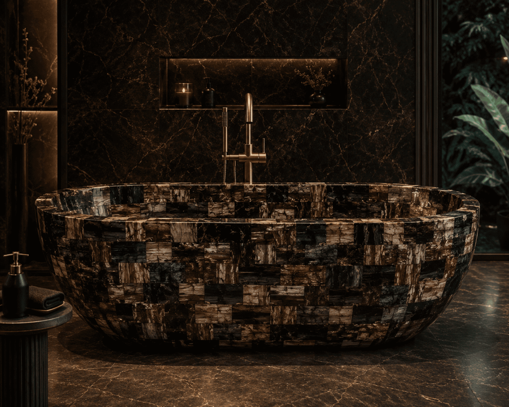 Black Petrified Retro Bathtub
