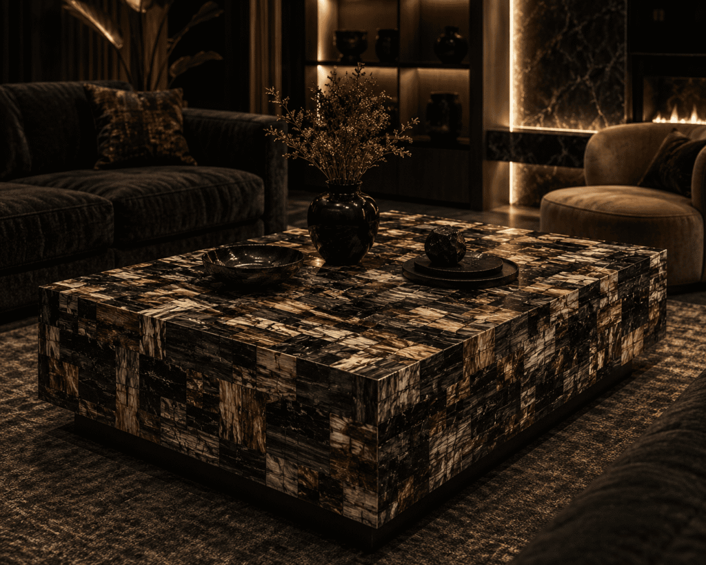 Black Petrified Retro Center Table