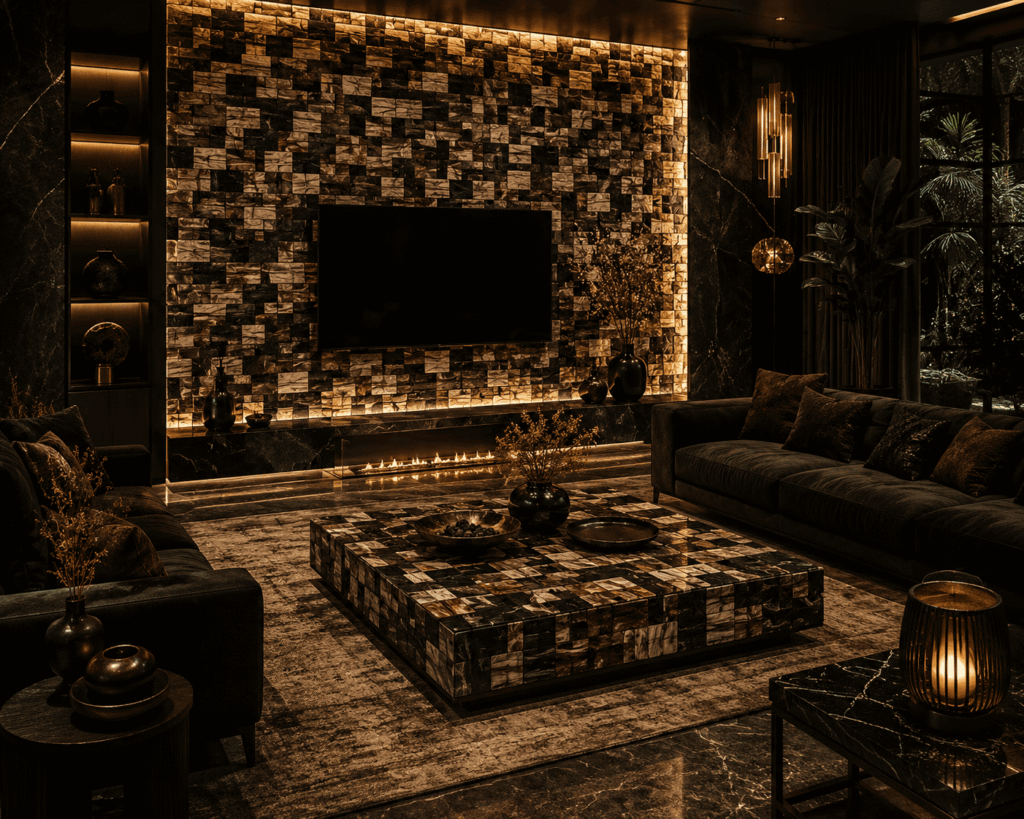 Black Petrified Retro Living Room