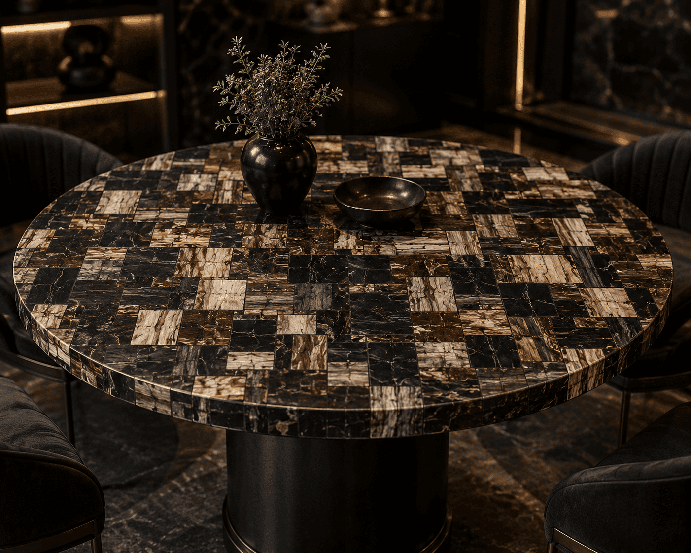 Black Petrified Retro Table Top