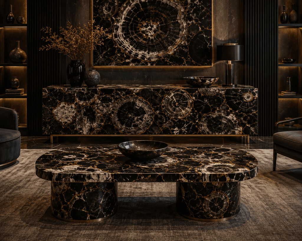 Black Petrified Wood Furniture