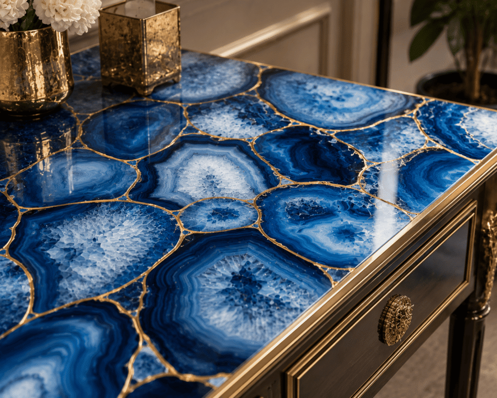 Blue Agate Inlay Work