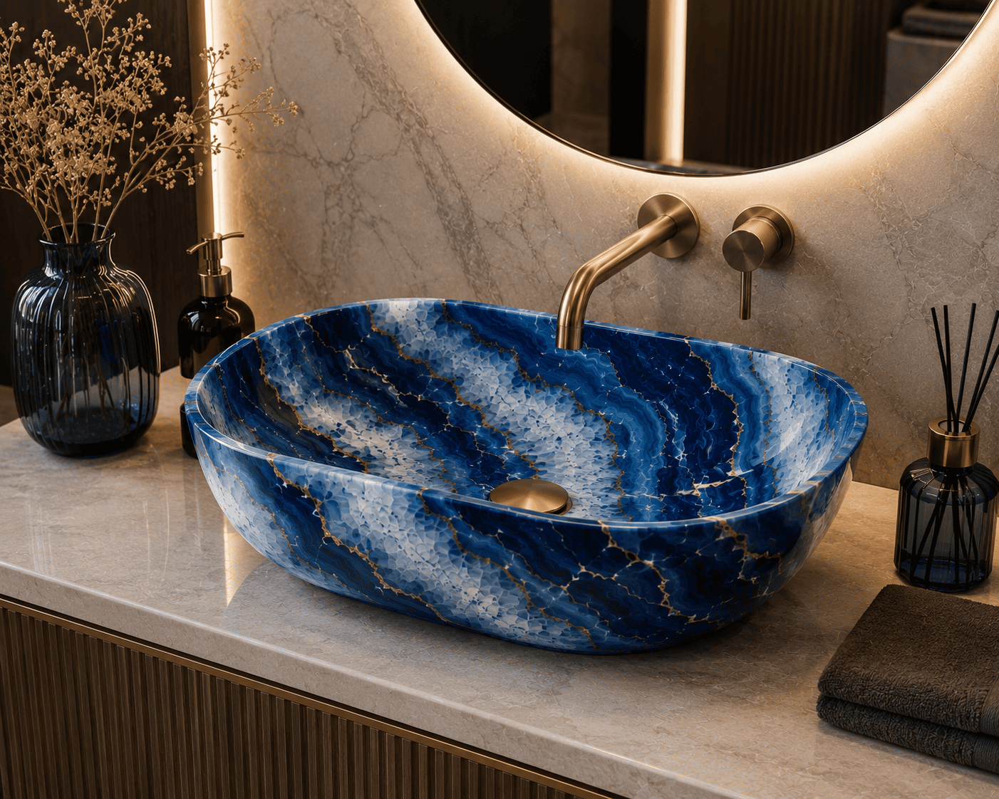 Blue Agate Wash Basin
