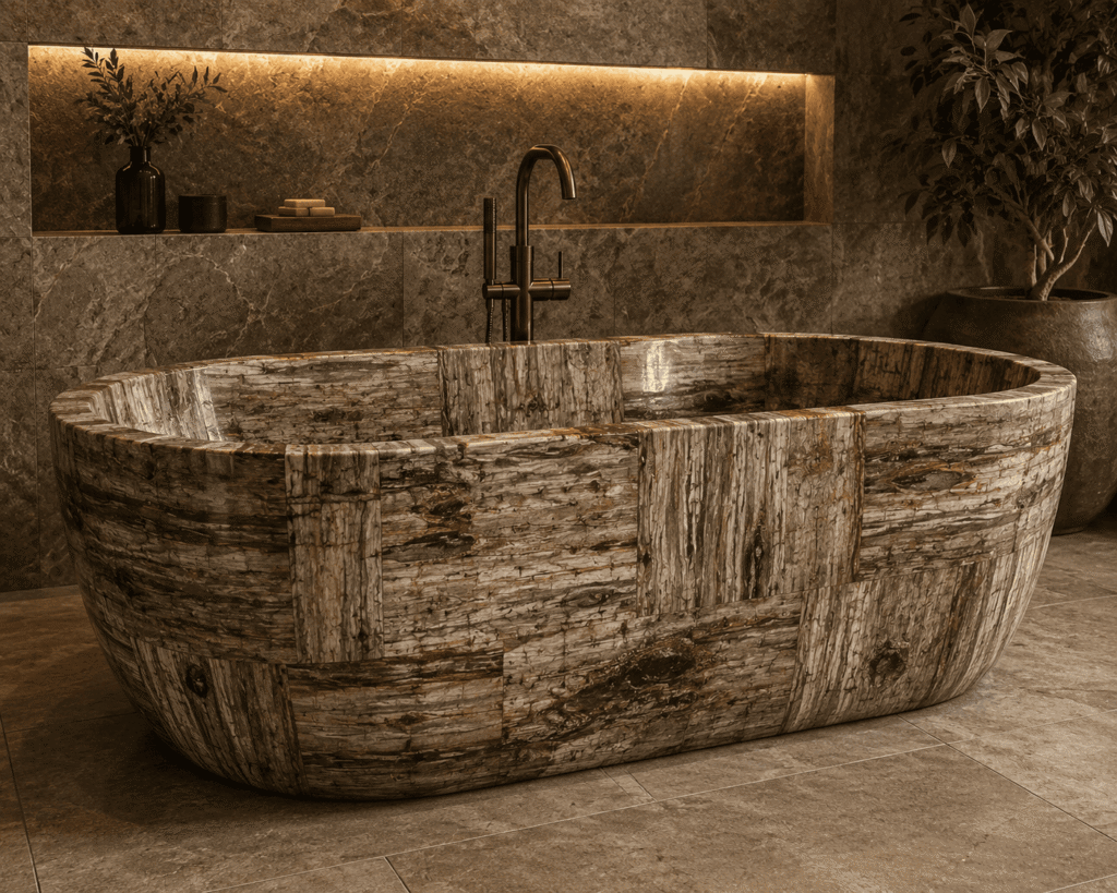 Brown Petrified Retro Bathtub