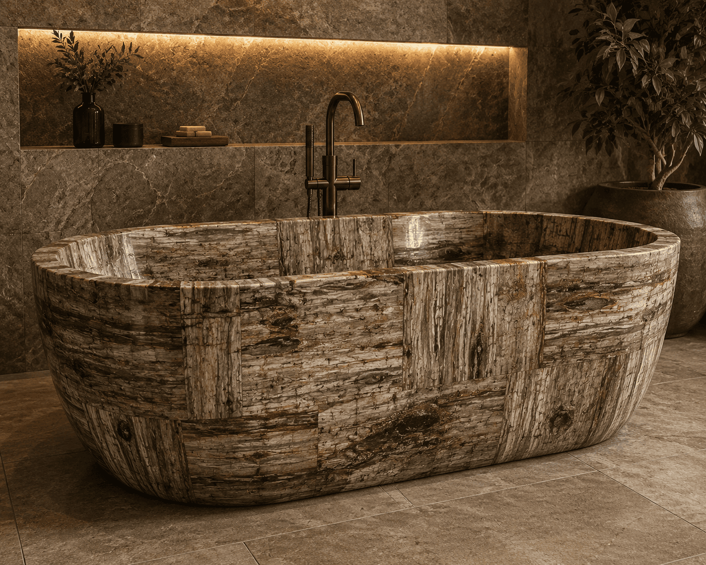 Brown Petrified Retro Bathtub