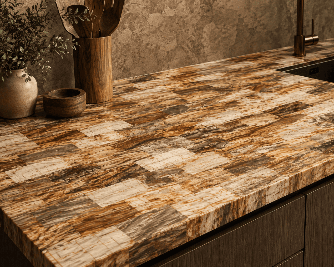 Brown Petrified Retro Countertop