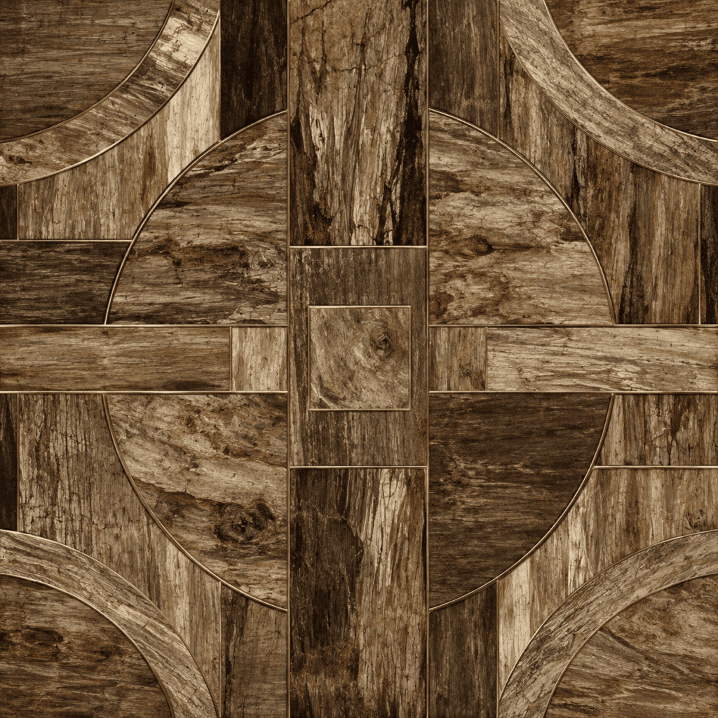 Brown Petrified Retro Inlay Work