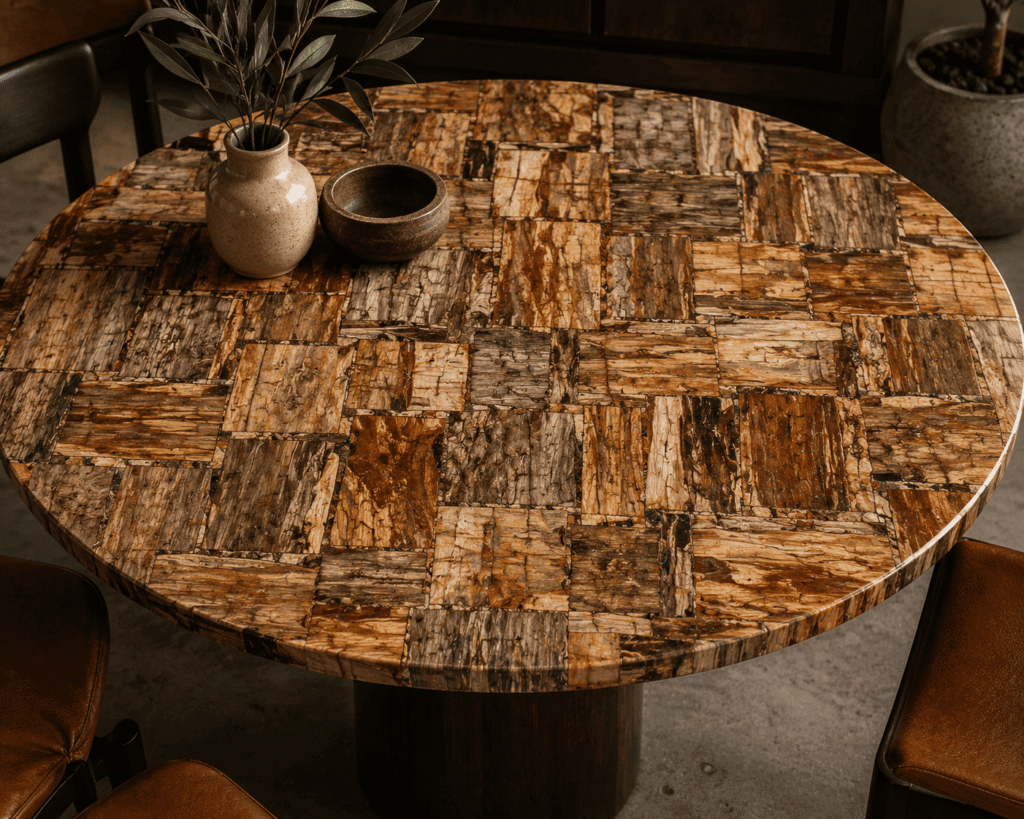 Brown Petrified Retro Table Top