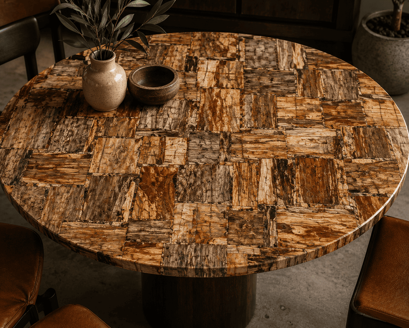 Brown Petrified Retro Table Top