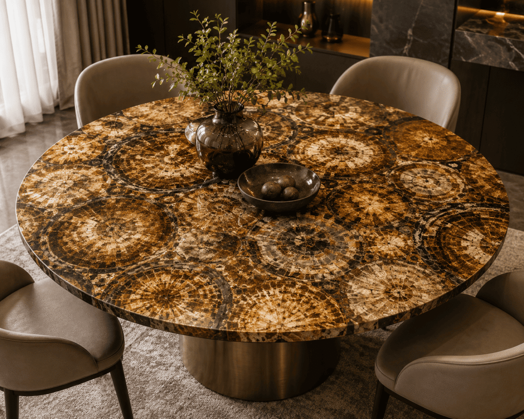 Brown Petrified Wood Table Top