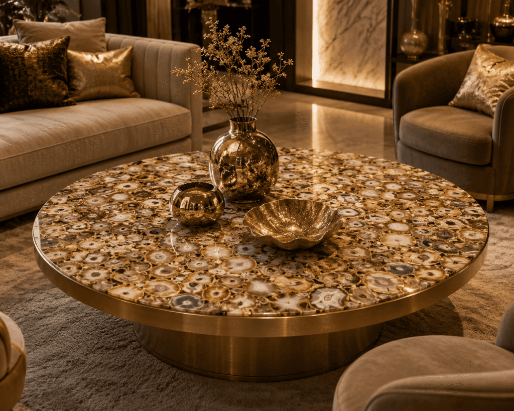 Golden Agate Center Table
