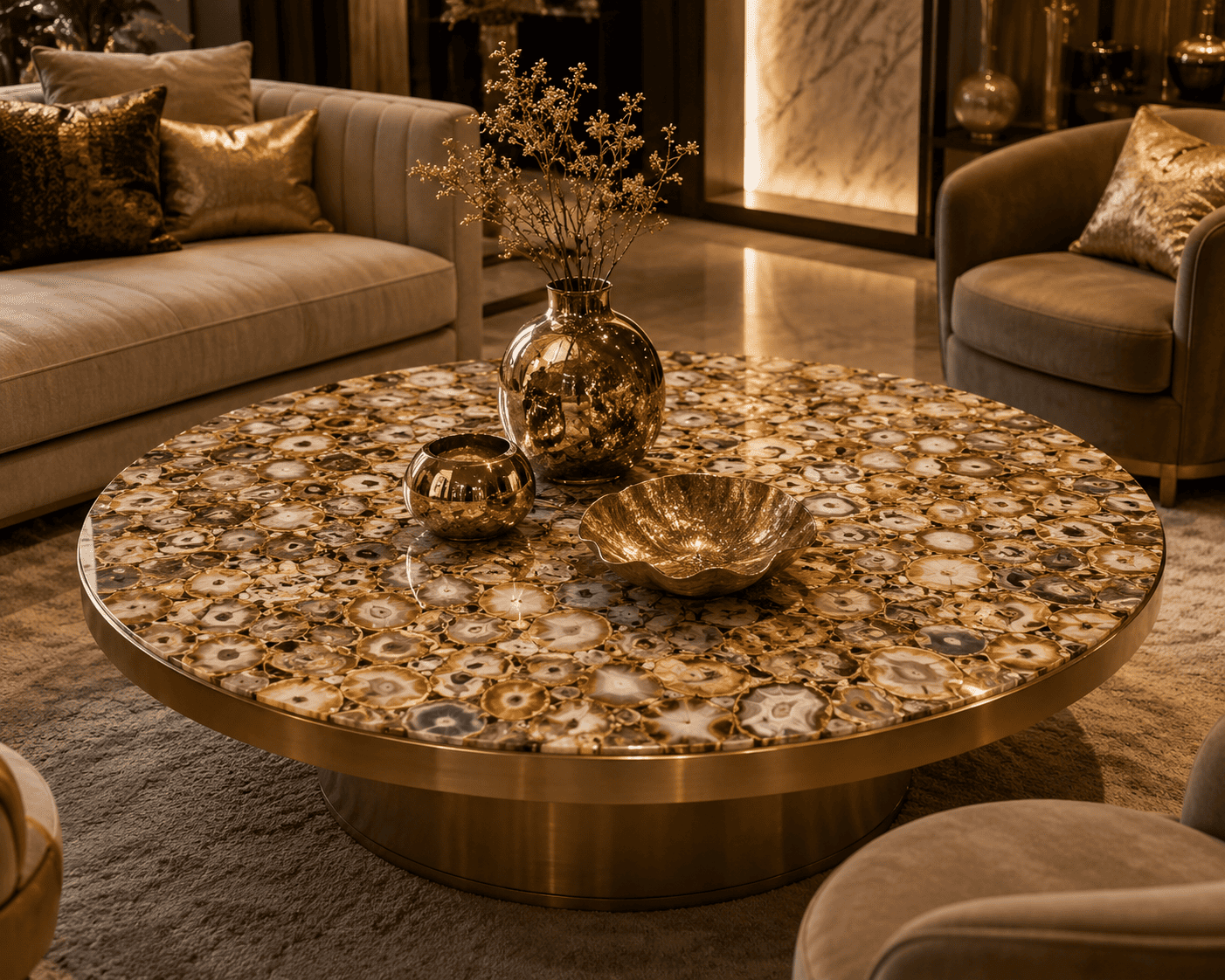Golden Agate Center Table