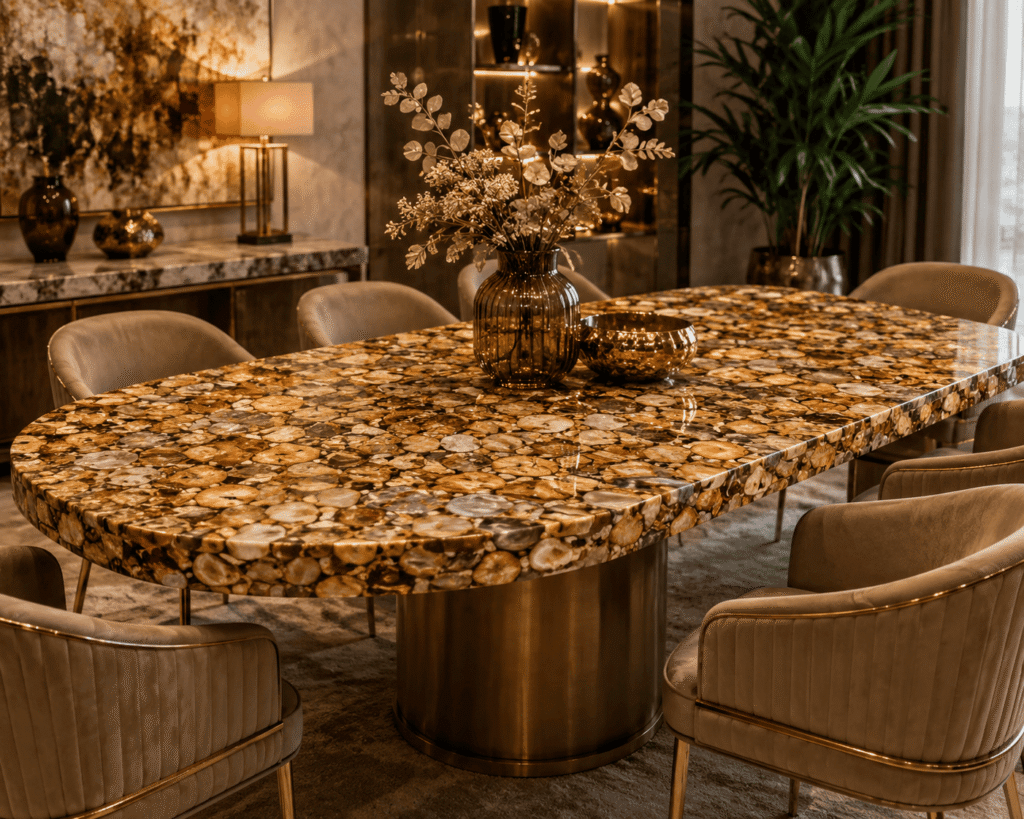 Golden Agate Dining Table