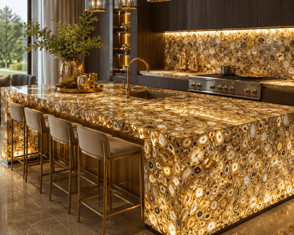Golden Agate Kitchen Island
