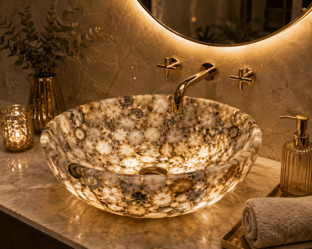 Golden Agate Wash Basin