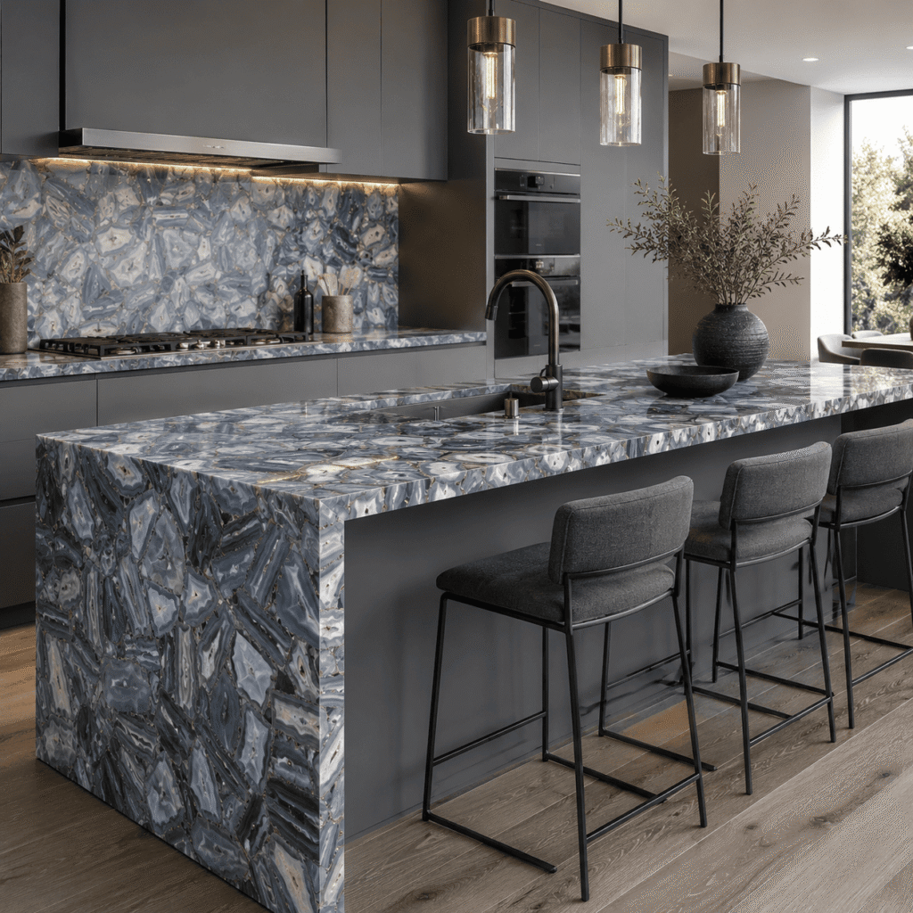 Gray Agate Kitchen Island