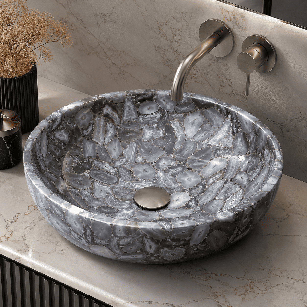 Gray Agate Wash Basin