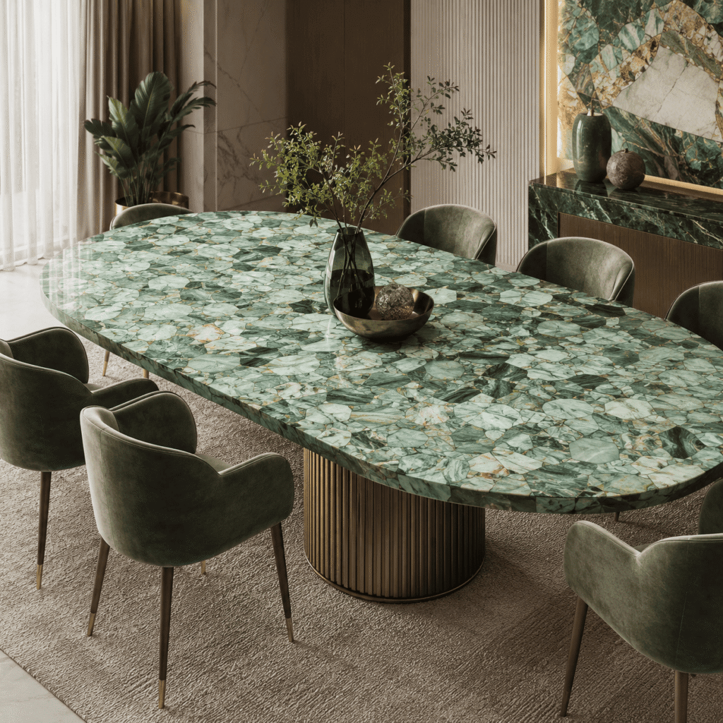 Green Agate Dining Table