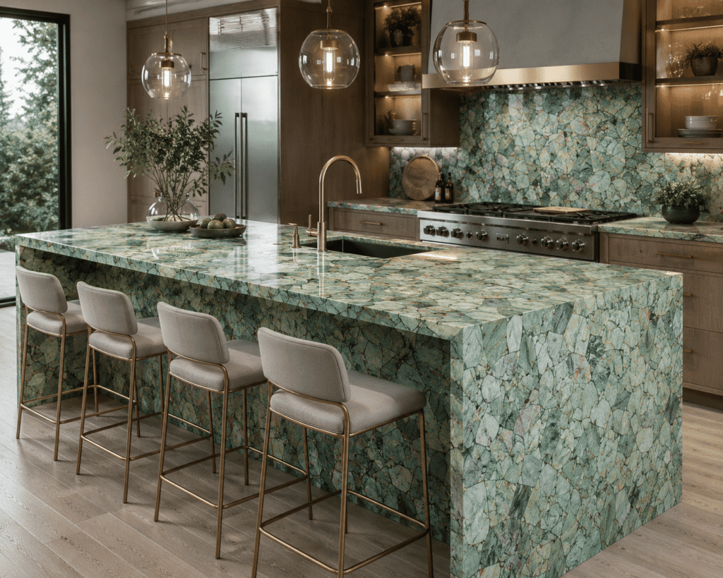 Green Agate Kitchen Island
