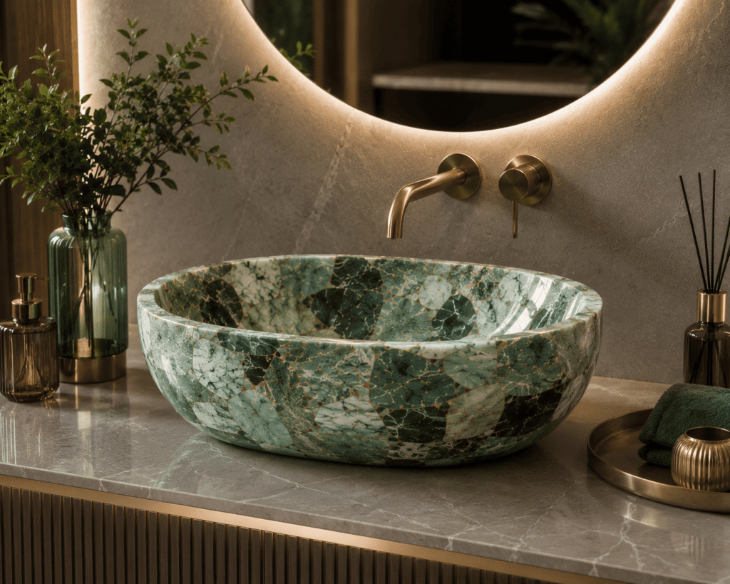 Green Agate Wash Basin