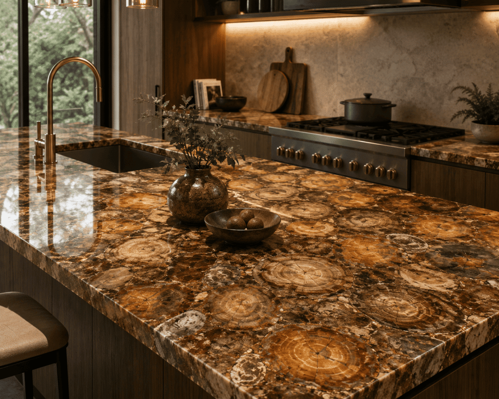 Brown Petrified Wood Countertop