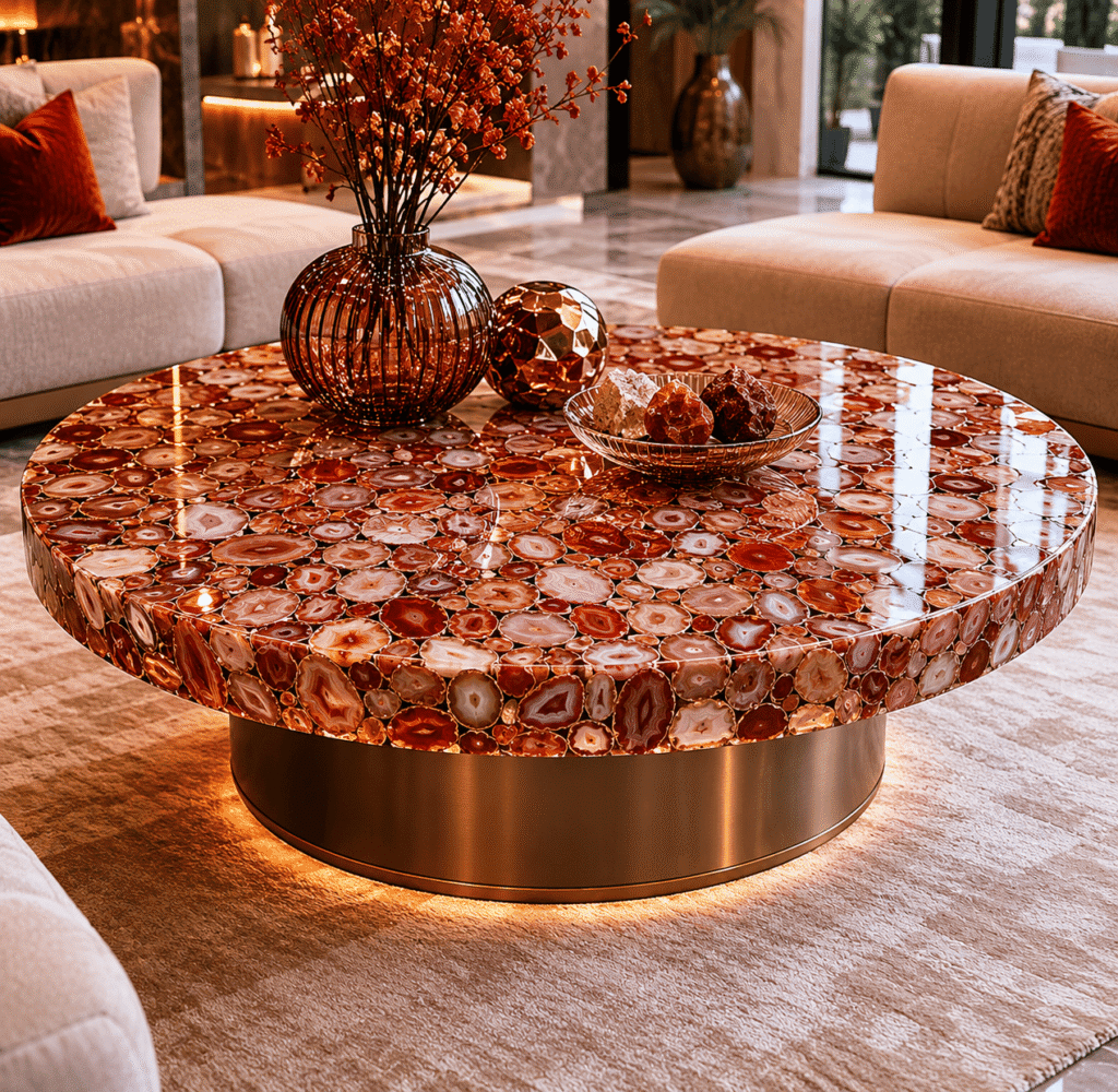 Red Agate Center Table