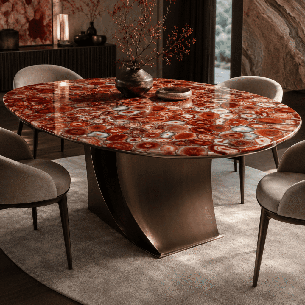Red Agate Dining Table