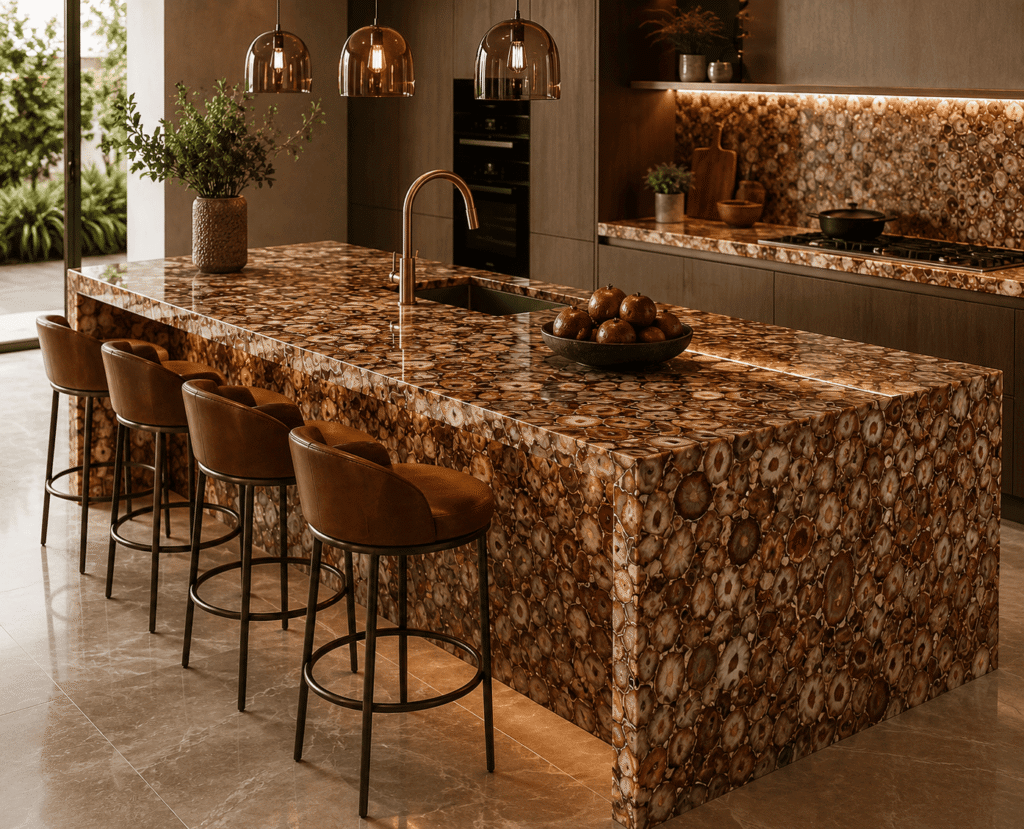 Red Agate Kitchen Island