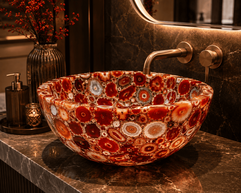 Red Agate Wash Basin