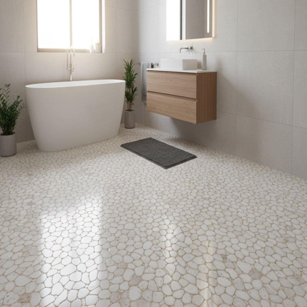 White Quartz Slab with Brass