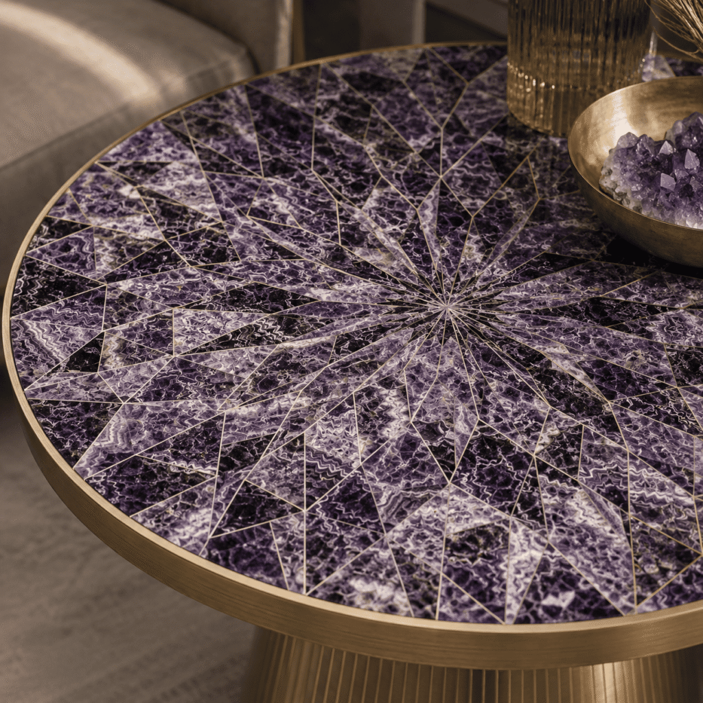 amethyst inlay work Pietra Dura by Subh Gem Stones Kishangarh