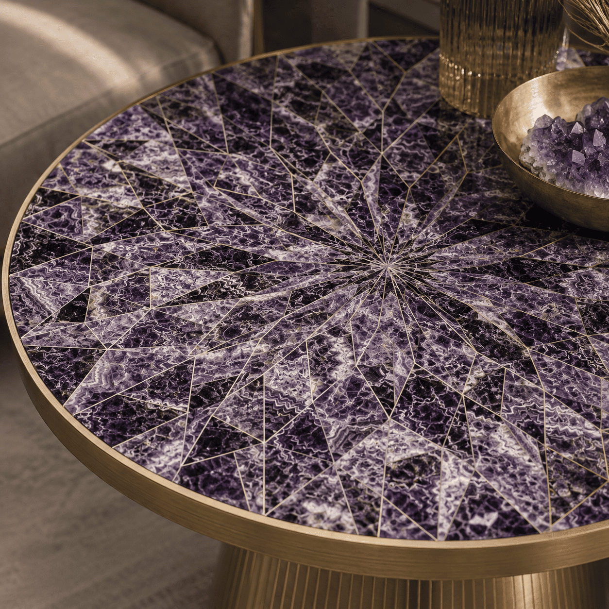 amethyst inlay work Pietra Dura by Subh Gem Stones Kishangarh
