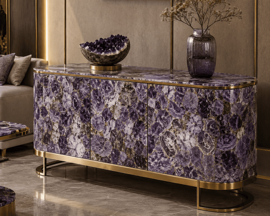 amethyst stone furniture collection by Subh Gem Stones Kishangarh
