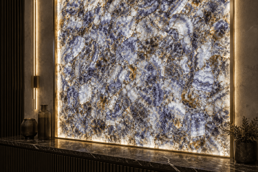 amethyst wall highlighter panel by Subh Gem Stones Kishangarh