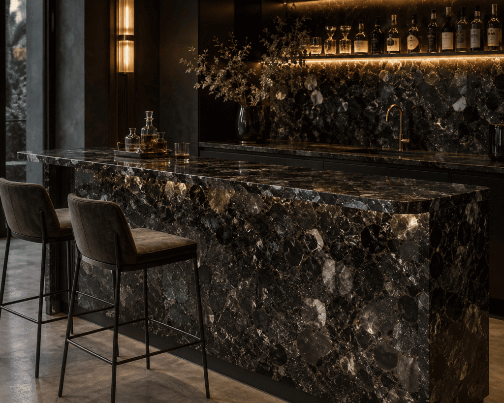 picasso jasper slab bar counter application by Subh Gem Stones