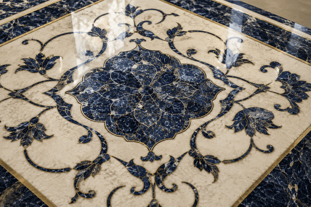 sodalite inlay work Pietra Dura by Subh Gem Stones