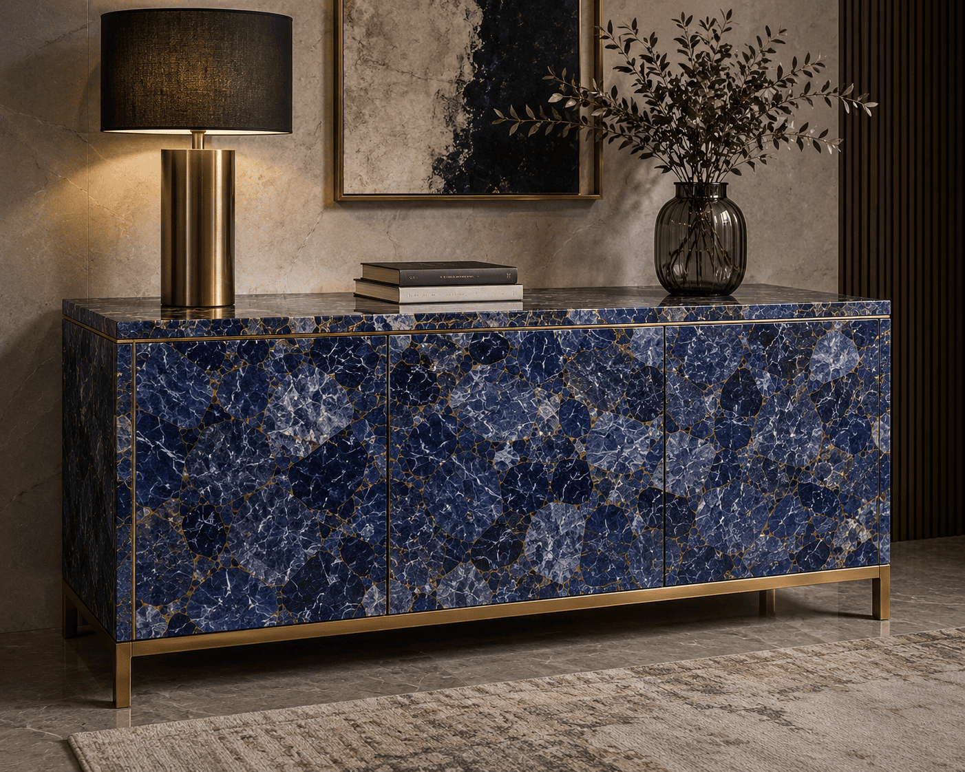 sodalite stone furniture collection by Subh Gem Stones