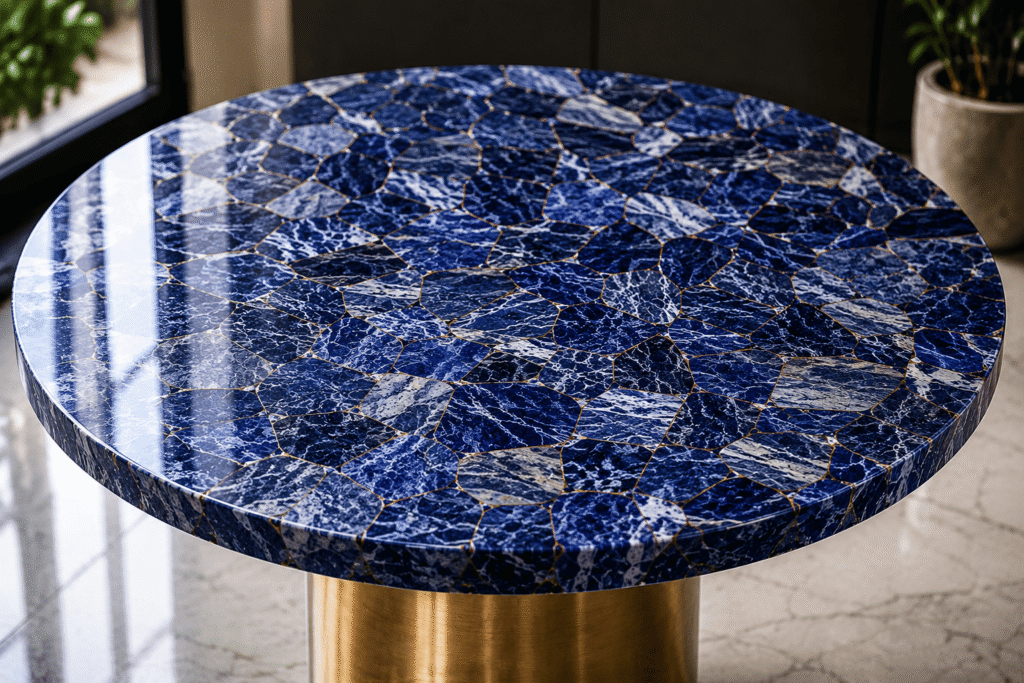 sodalite table top from Subh Gem Stones