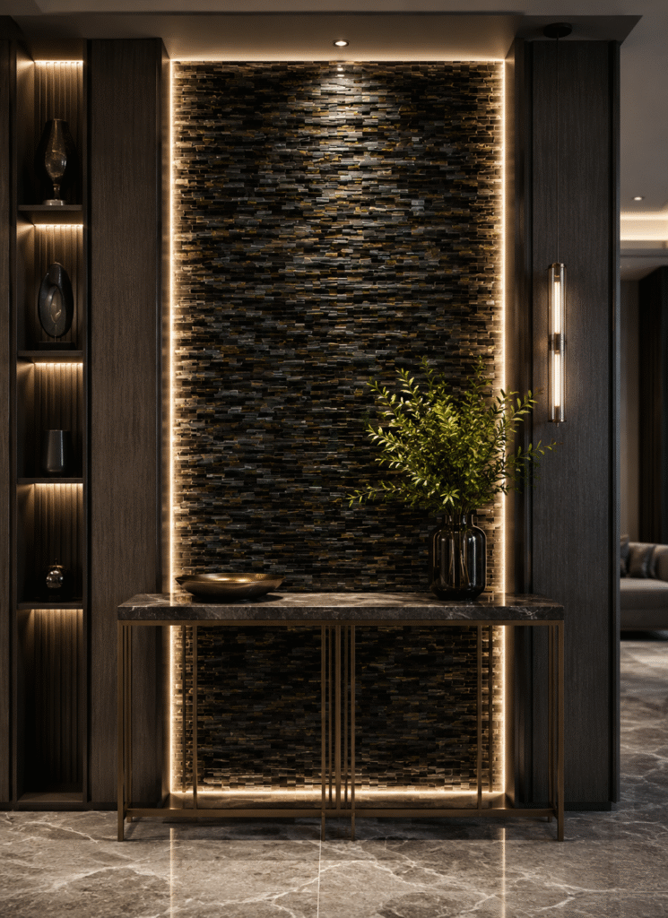 tiger eye wall highlighter panel by Subh Gem Stones Kishangarh