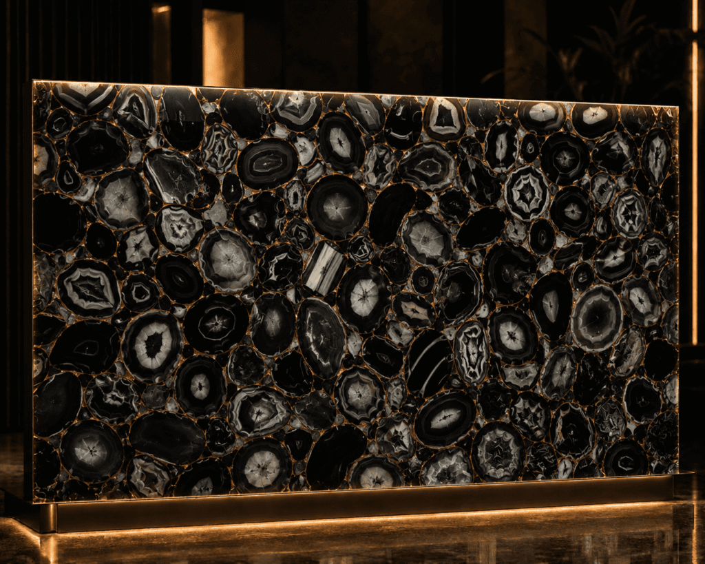 Black Agate Slab by Subh Gem Stones