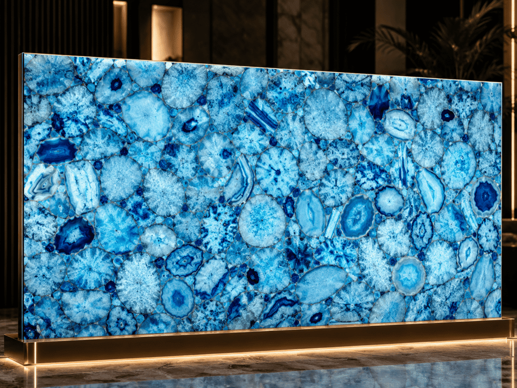 Blue Agate Slab by Subh Gem Stones