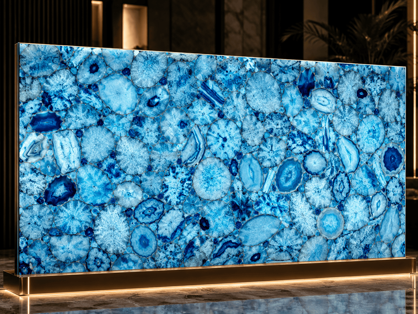 Blue Agate Slab by Subh Gem Stones