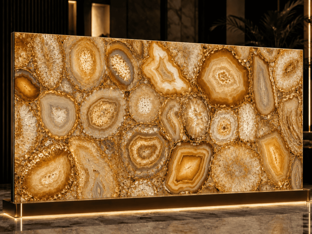 Golden Agate Slab By Subh Gem Stones