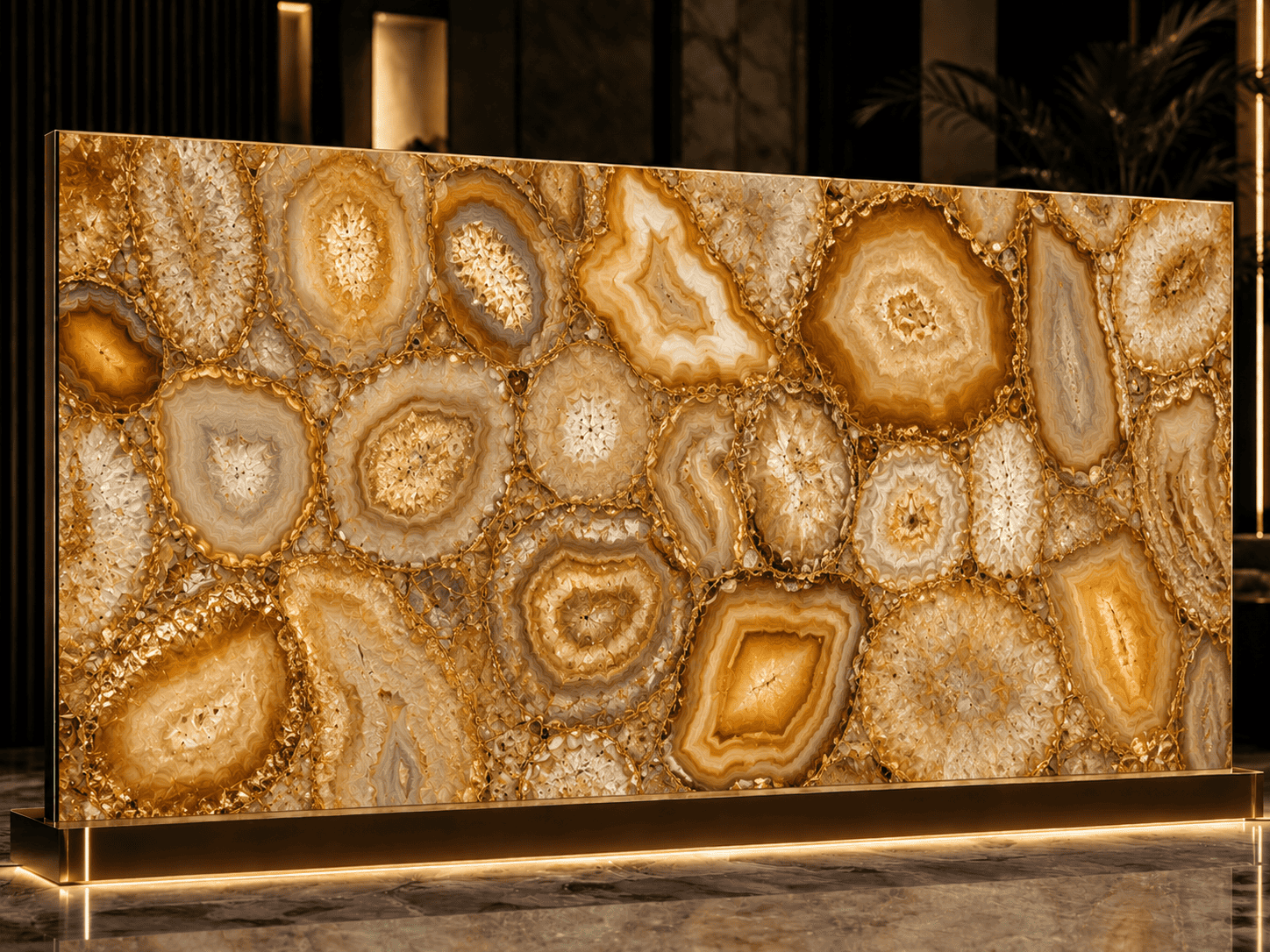 Golden Agate Slab By Subh Gem Stones
