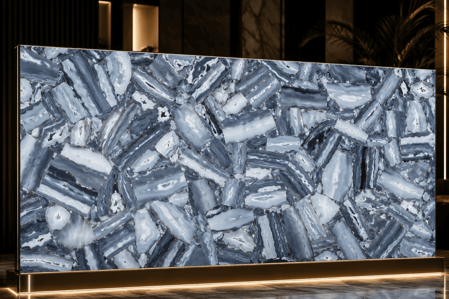 Gray Agate Slab By Subh Gem Stones