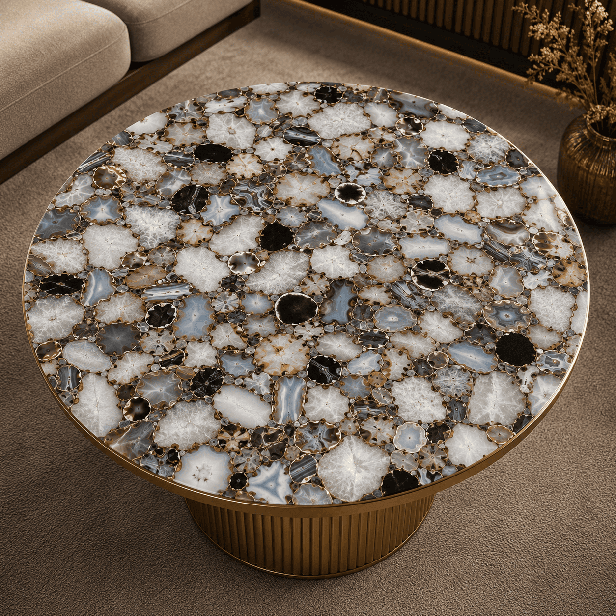 Jumble Agate Table Top By Subh Gem Stones