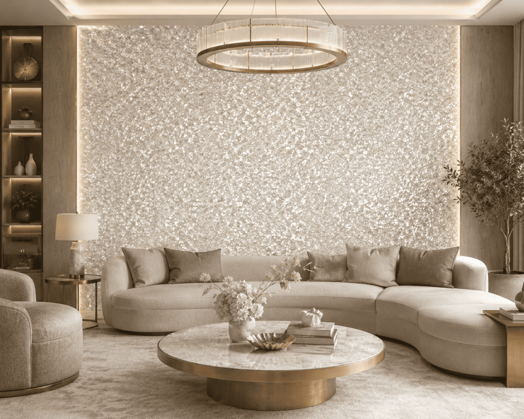 Mother of Pearl application in a living room setting